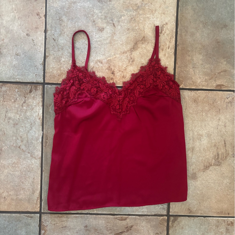 SHEIN Maija Red Lace Camisole Top